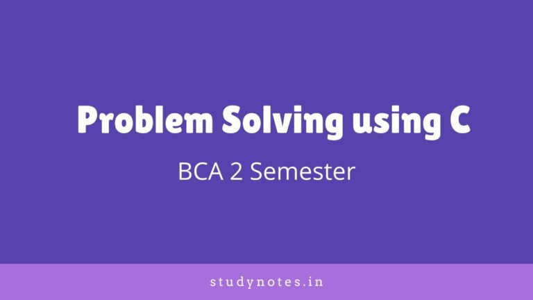 Bca Degree Problem Solving Using C Previous Question Paper Studynotes