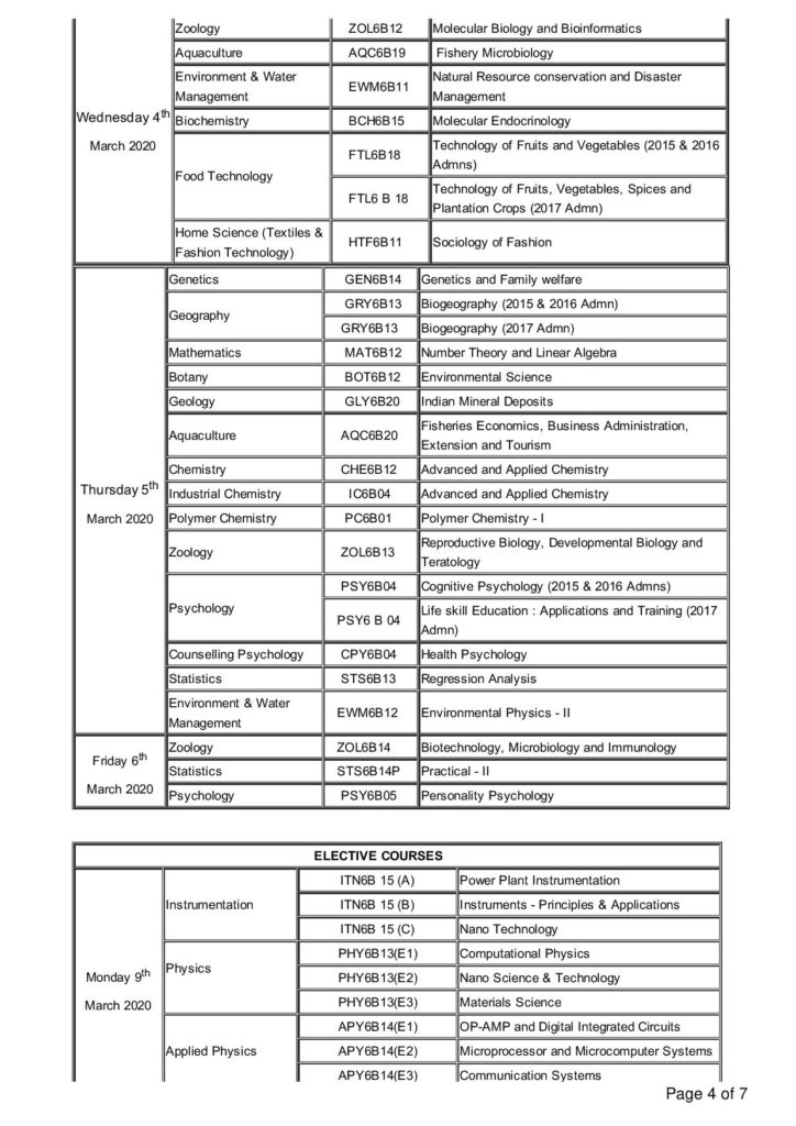 bsc time table 4