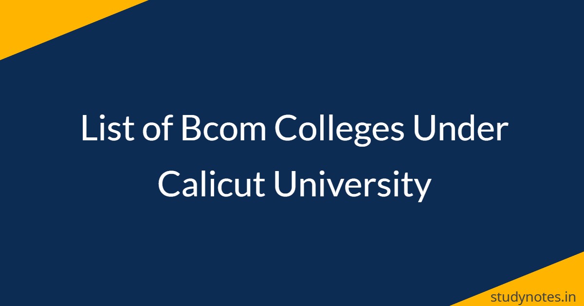 bcom colleges under calicut university