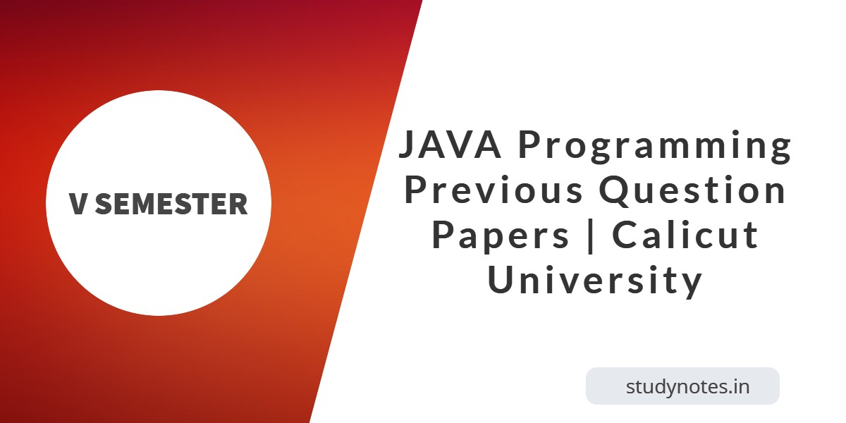 bsc cs java programming previous year question paper