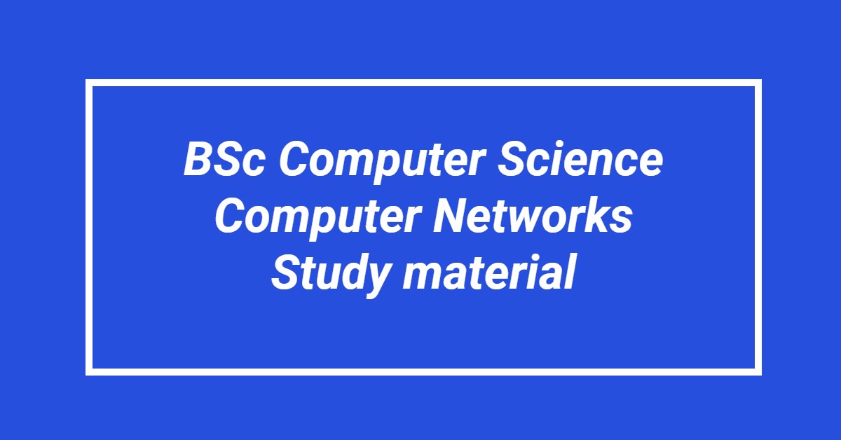 Computer Networks PDF Study material