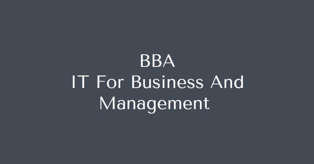 IT For Business And Management previous year question paper