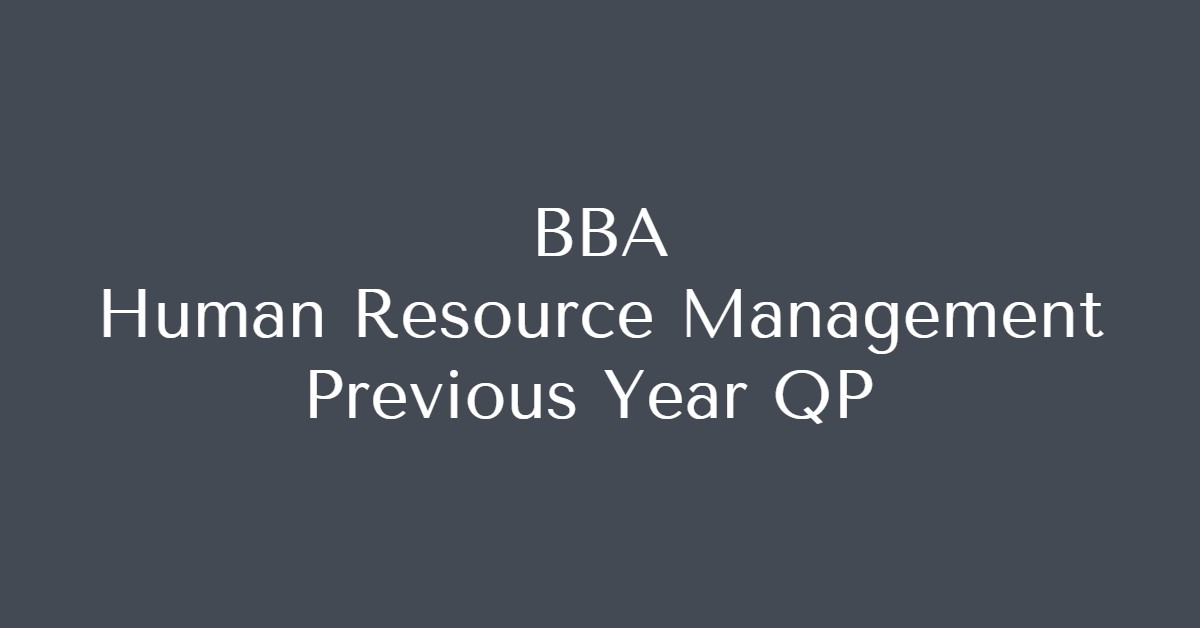 Human Resource Management qp