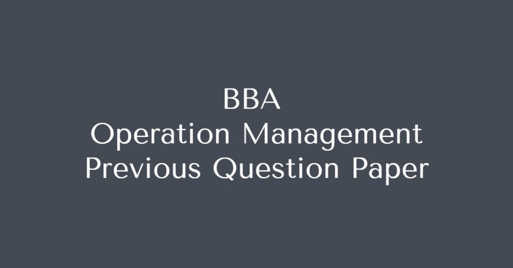 operational management qp