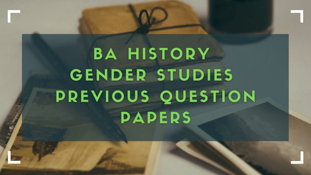 Gender Studies Previous Question Papers