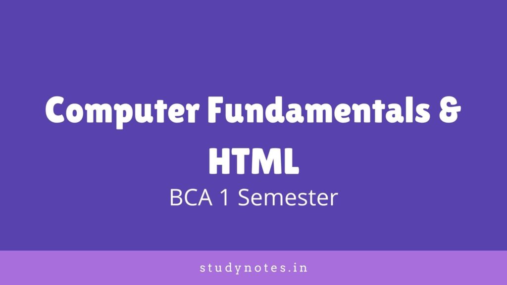Computer Fundamentals and HTML Previous Question Paper