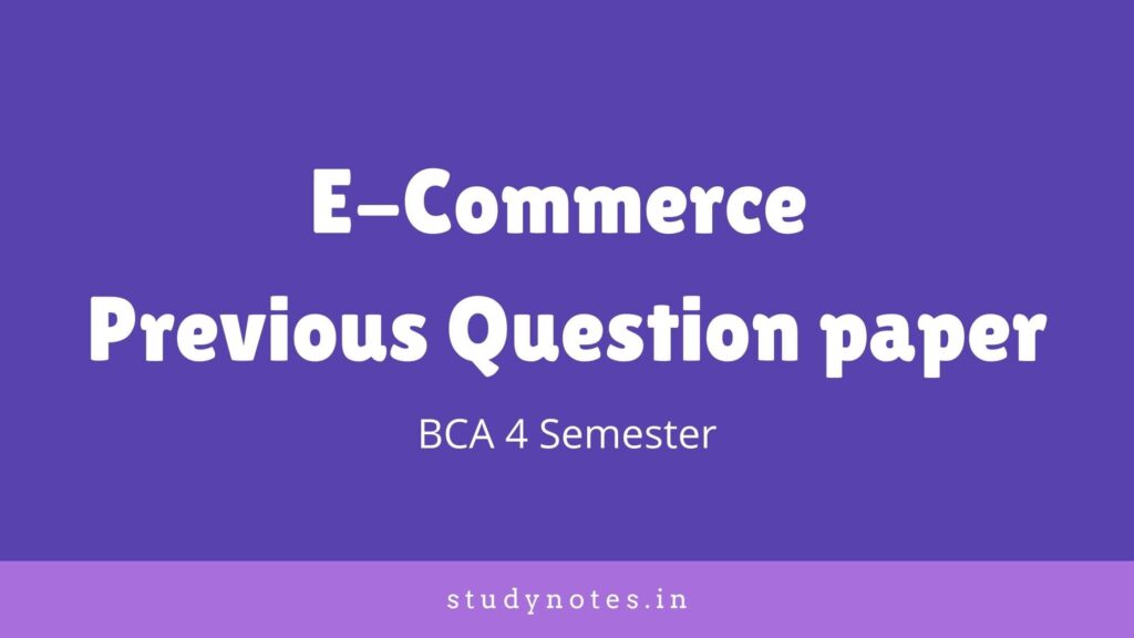 E-Commerce Previous Question Paper