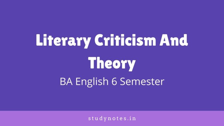 BA English Literary Criticism And Theory Previous Question Paper ...