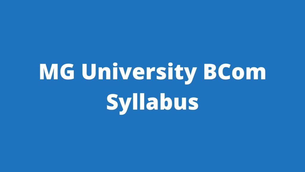 mg university bcom syllabus