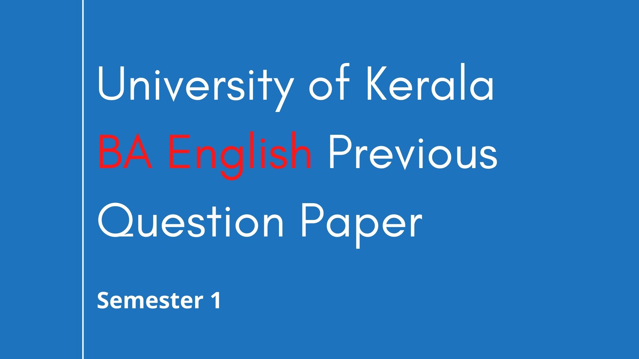 Kerala university ba english qp