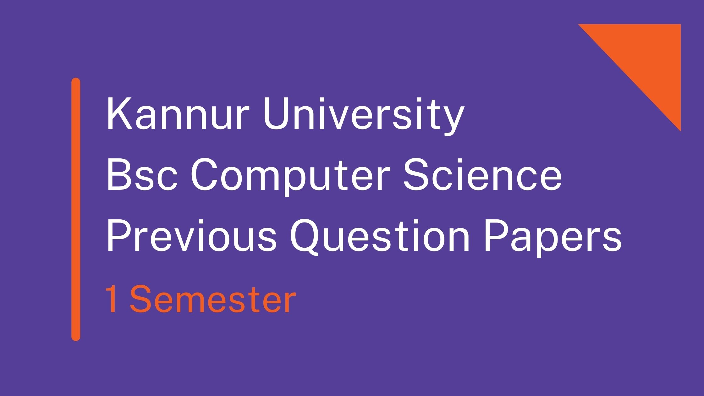 bsc computer science question papers kannur university
