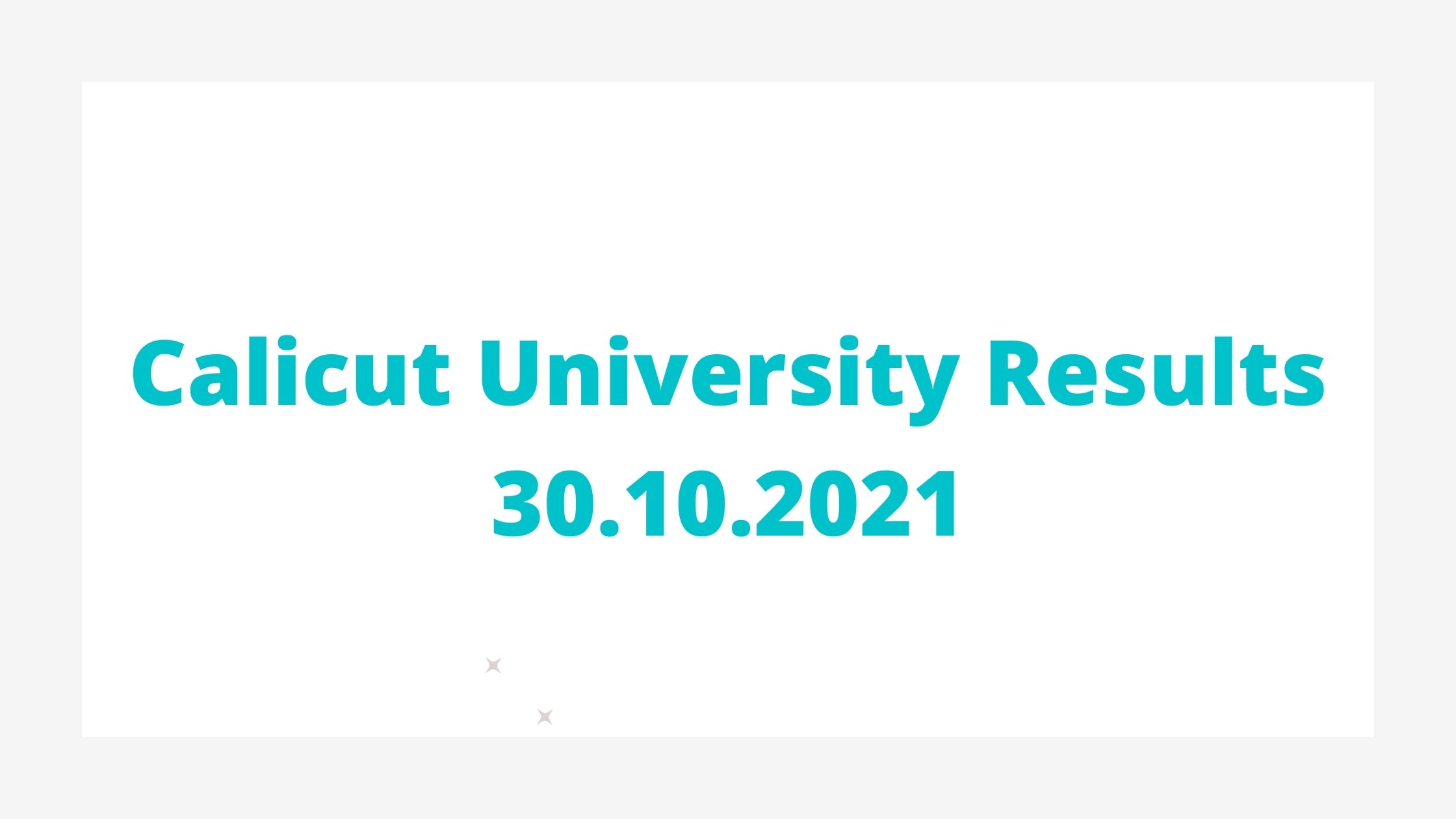 calicut university results
