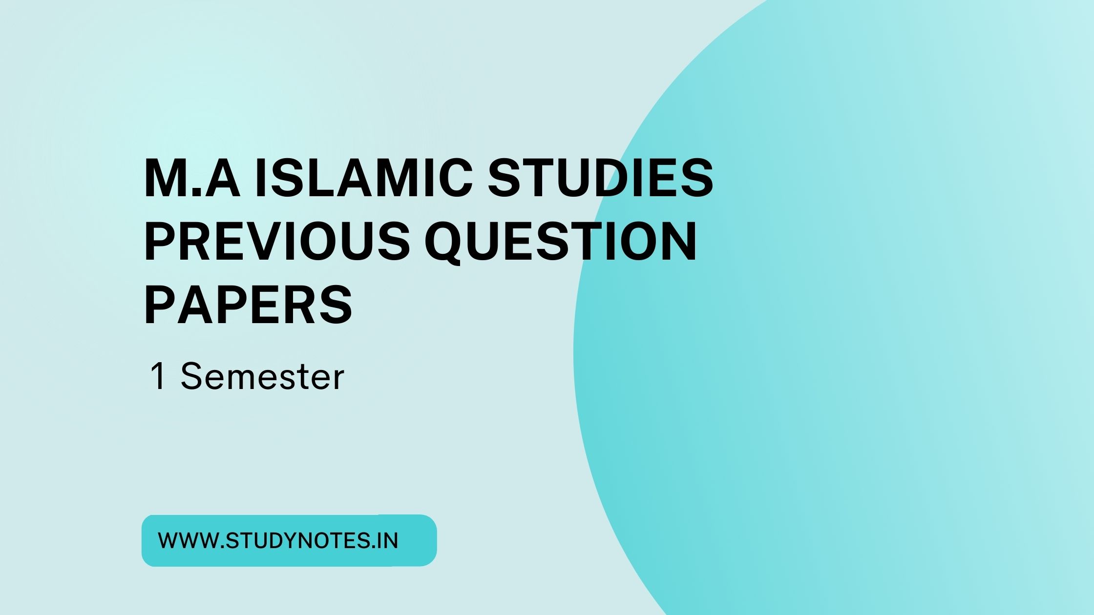 M.A Islamic Studies Previous Question Paper Of Calicut Universit