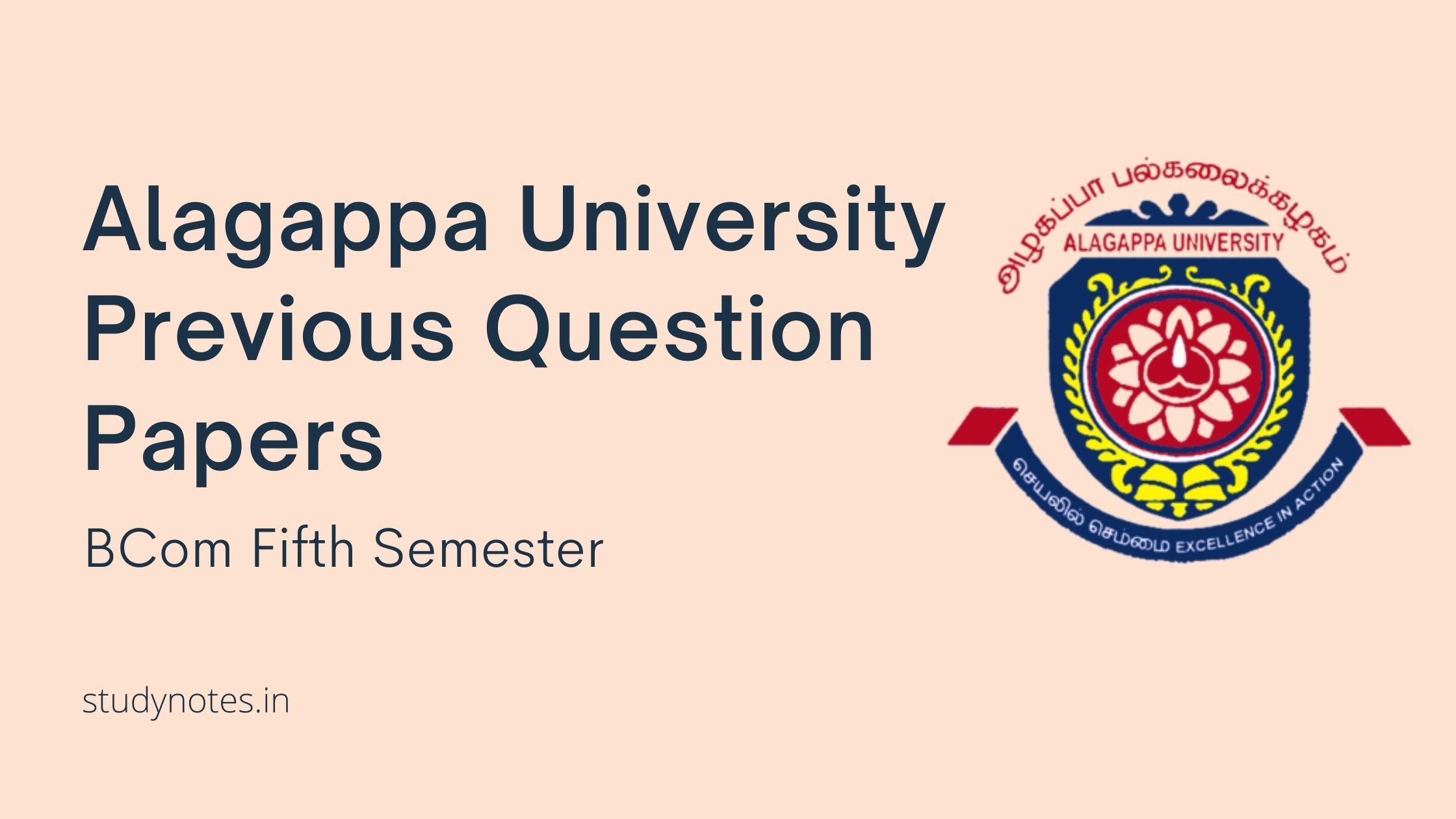 Alagappa University BCom Fifth Semester Previous Question Paper