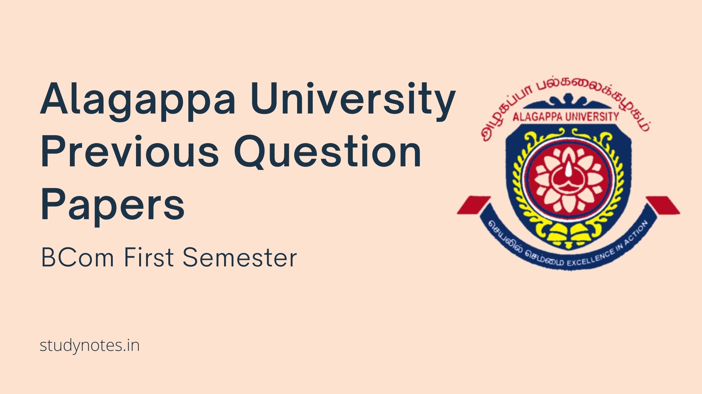 Alagappa University BCom First Semester Previous Question Paper