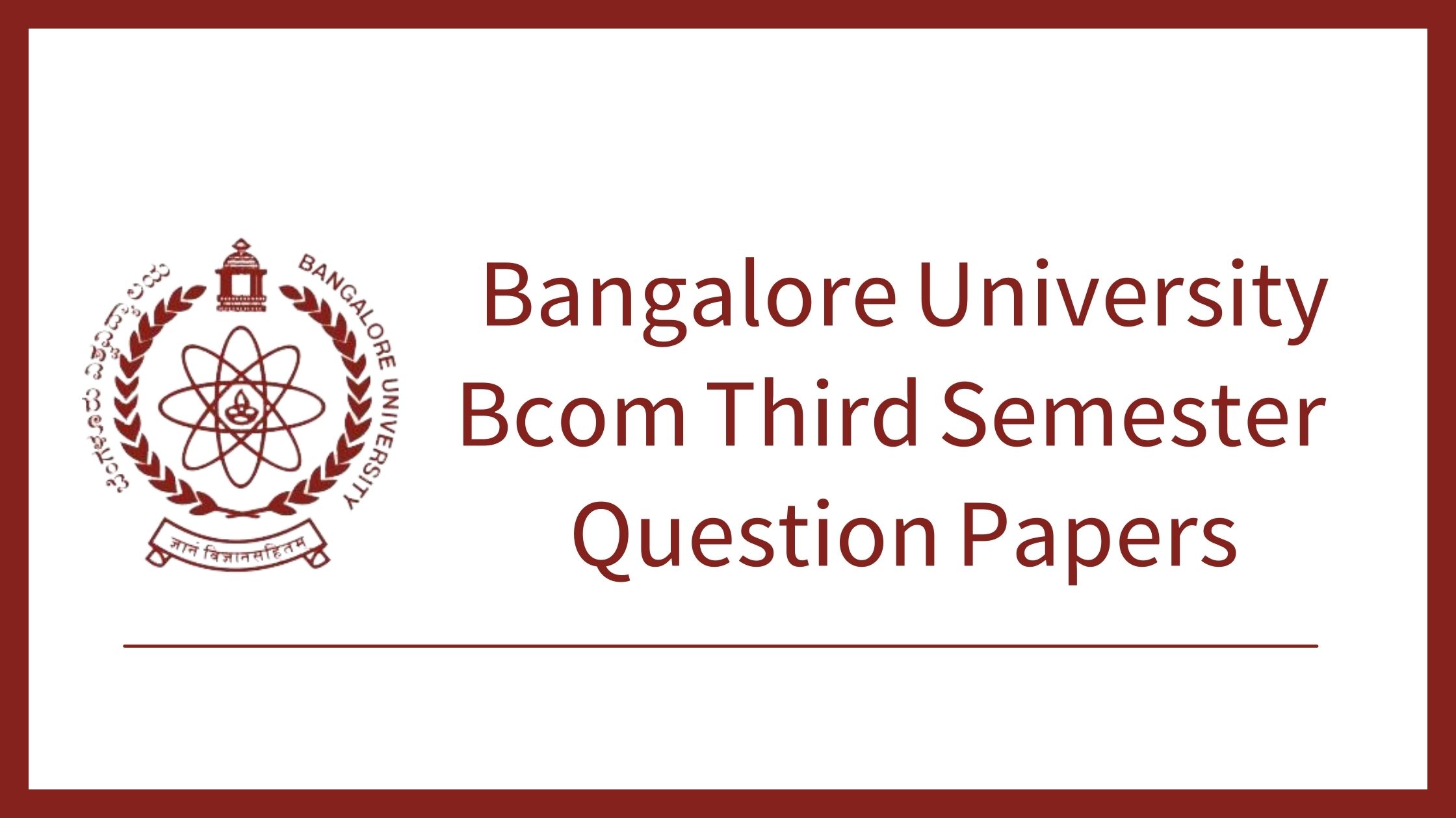 BCom Third Semester Previous Question Paper of Bangalore University
