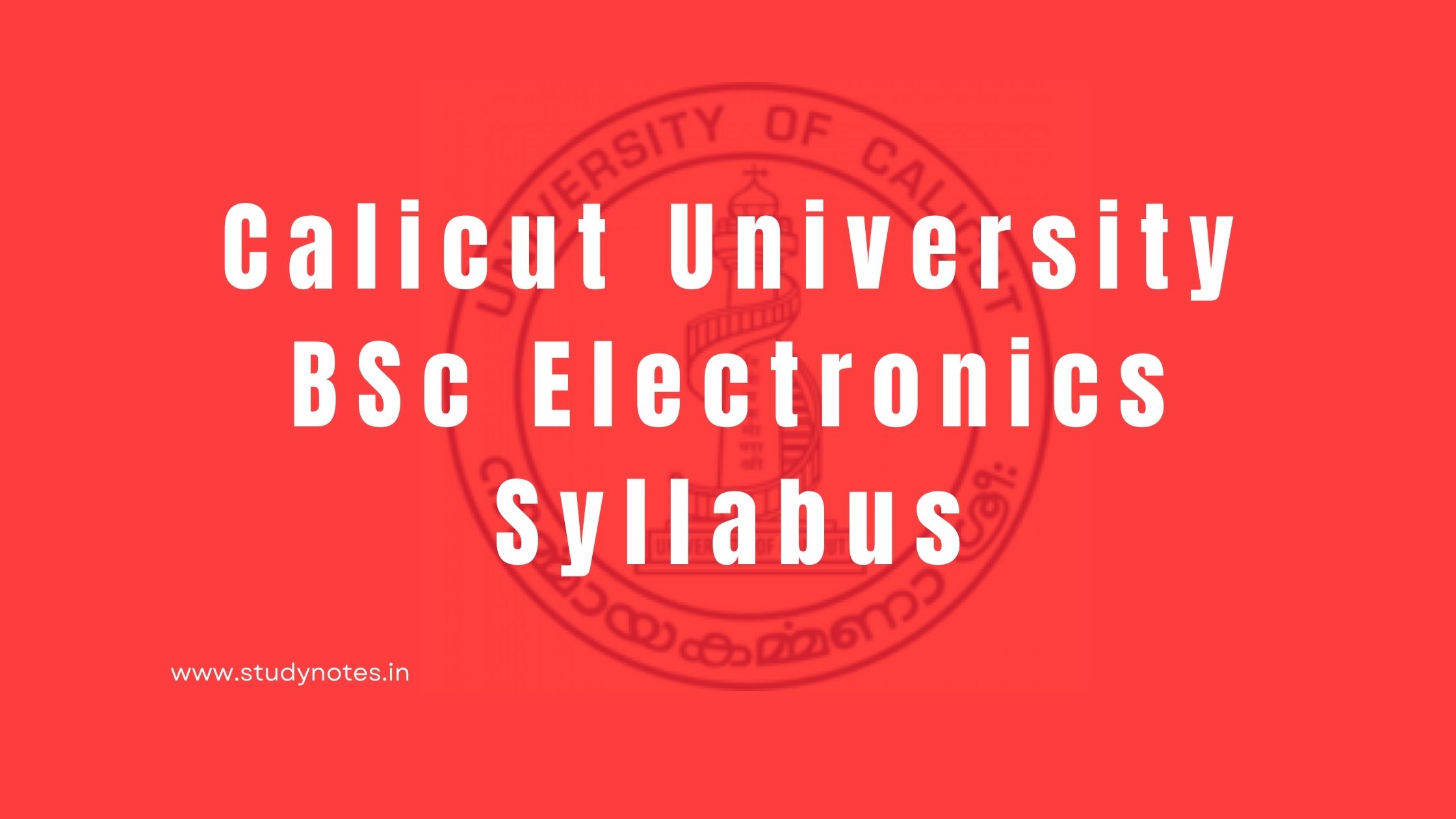 Calicut University BSc Electronics Syllabus