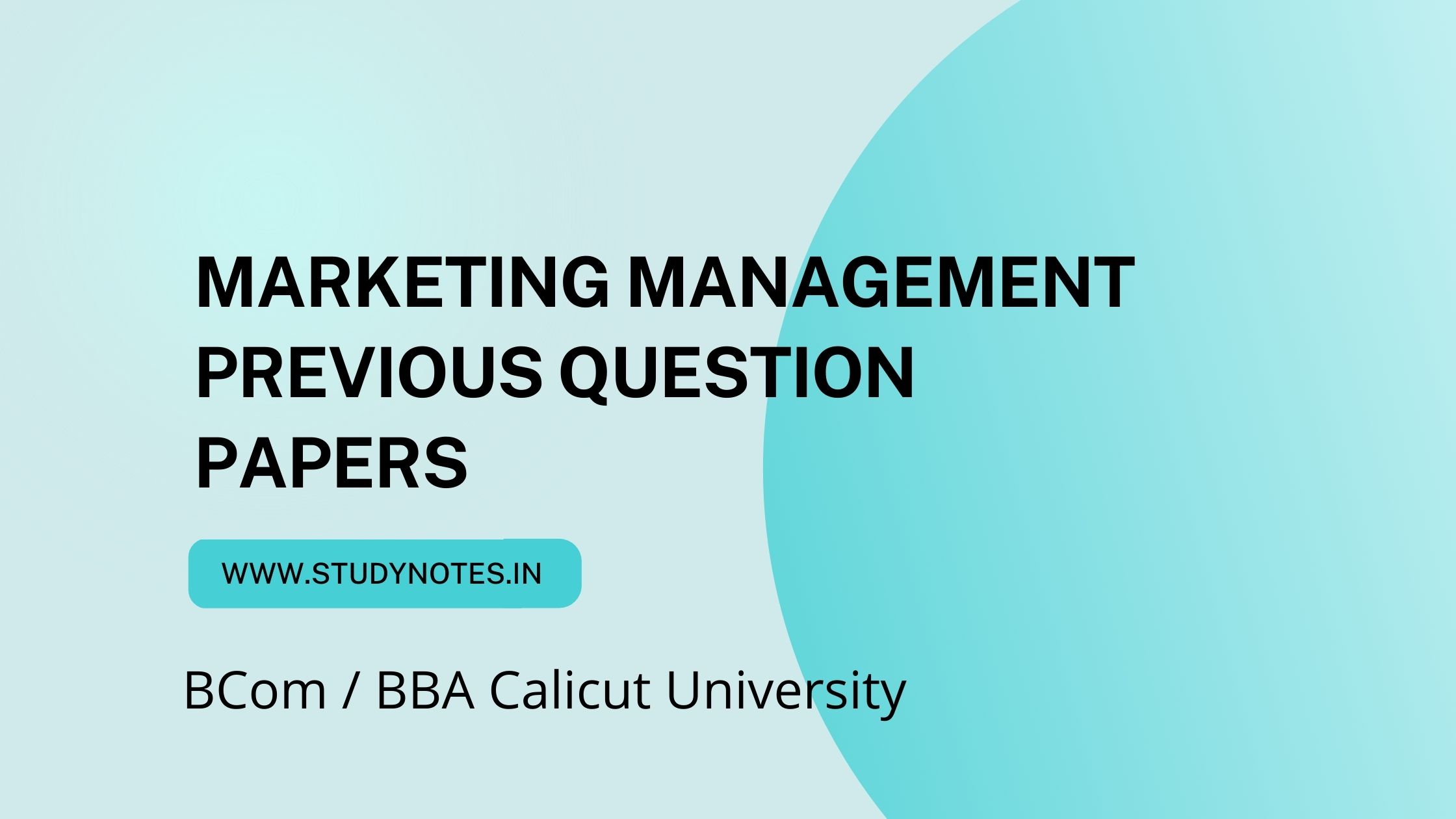Marketing Management Previous Year Question Paper Calicut University